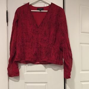 Banana Republic Deep Red V-Neck Blouse